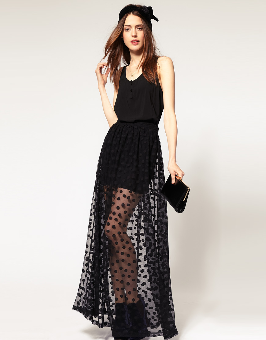 The Drop Women's Dierdre Sheer Maxi Skirt - Flowy & Feminine Everyday Essential